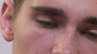 Masturbation session with fit and very young twink recruit