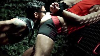 Mars GymBurger is tied up as Pablo Bravo rips his mouth and ass
