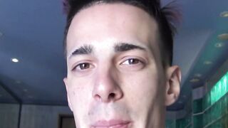 LecheLatinos.com - Inked guy intense cock stroking post photoshoot