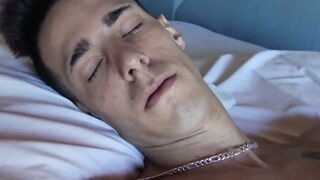 LecheLatinos.com - Inked guy intense cock stroking post photoshoot