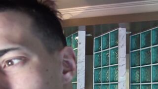 LecheLatinos.com - Inked guy intense cock stroking post photoshoot