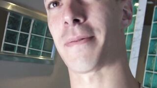 LecheLatinos.com - Inked guy intense cock stroking post photoshoot
