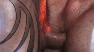 Muscular men enjoys a three way with Isaac X making him worship their cocks