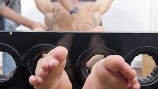 MaleFeetXXX.com - Davin endures a tickle torment from a hairy master's skilled hands
