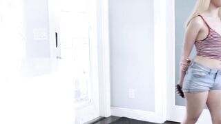 SmallGirlsInPorn.com - Tiny blonde Jane Wilde facialized after intense dick pounding