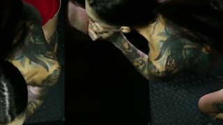 Busty tattooed slut Rocky Emerson devours a BBC and swallows cum