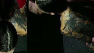 Busty tattooed slut Rocky Emerson devours a BBC and swallows cum