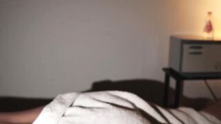 Seductive Kamren gives oily handjob until huge cumshot