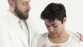 BoyMissionary.com - Handsome Mormon elder spreads his pupil's hairy, round ass for a