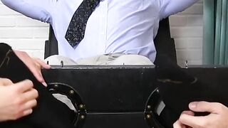 MaleFeetXXX.com - Bound stud endures tickling and foot fetish torment