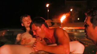Twinks Finn August and Ethan Adams orgy breed with Colby Chambers