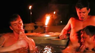 Twinks Finn August and Ethan Adams orgy breed with Colby Chambers