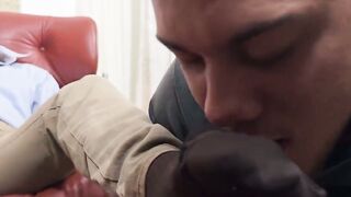 MaleFeetXXX.com - Daving Benjamin's relaxation with a gentle foot massage and foot jo