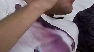 Intense smoke and stroke fun with enticing and playful dude