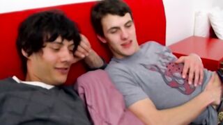 Three twinks enjoy pleasing group asshole banging session