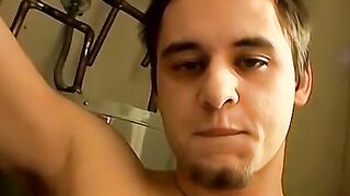 Cage has a lot of cum in his nuts ready to be pumped out