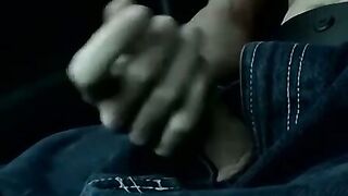 Horny thug Billy jerking off his juicy fuck stick in the car