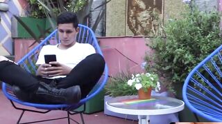 MachoIO.com - Twink latino cums after riding bareback and deepthroating