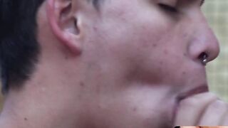 MachoIO.com - Twink latino cums after riding bareback and deepthroating