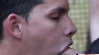 MachoIO.com - Twink latino cums after riding bareback and deepthroating