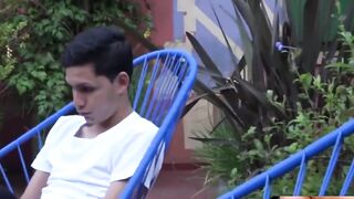 MachoIO.com - Twink latino cums after riding bareback and deepthroating