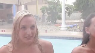 University bimbos humiliated before pussy licking outdoors