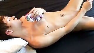 TwinkUndie.com - Tattooed twink's undies strip and intense solo jerk off