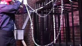 Denise K and Jamie Brooks allow dungeon slaves destroy their pussies