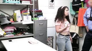 Security officer finds pink vibrator in Pixie Smalls cute pussy