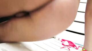 TranssexualNetwork.com - Poolside stroking with brunette Paulinha's dick