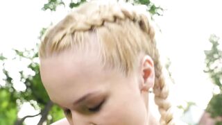 Busty blonde Vera Jarw cucks her boyfriend with a huge smile