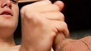 Smoke and stroke fun with magnetic  twink at midnight
