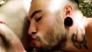 RealAltGuys.com - Inked goth homos with tattoos blow dicks and eat ass outside during