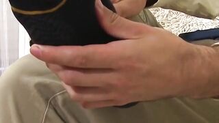 MaleFeetXXX.com - Hunky gentleman Jet's self-love with sexy feet massage