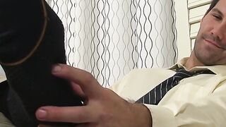 MaleFeetXXX.com - Hunky gentleman Jet's self-love with sexy feet massage