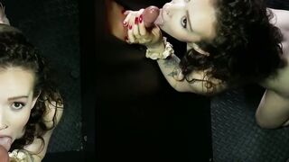 Adorable brunette Hazel Paige makes her gloryhole debut