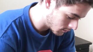 LecheLatinos.com - Attractive Maximiliano's cum explosion from a rim job