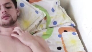 LecheLatinos.com - Attractive Maximiliano's cum explosion from a rim job