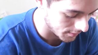 LecheLatinos.com - Attractive Maximiliano's cum explosion from a rim job