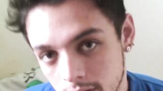 LecheLatinos.com - Attractive Maximiliano's cum explosion from a rim job