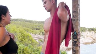 Big titties Latina Lily Morena leans down for rough pussy pounding