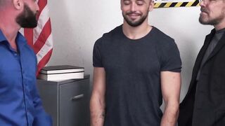 Young stud Michael Boston and three other hotties gag each other cocks Hoe 2