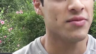I lay down and let tattooed Ayun swallow and jerk my gigantic penis Hoe 2