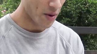 I lay down and let tattooed Ayun swallow and jerk my gigantic penis Hoe 2