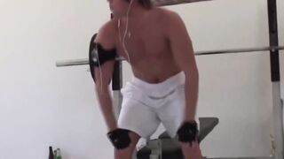 Sexy blonde bottom got horny frat men line up for his ass