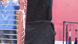 BondageBadBoy.com - BDSM fun with caged dude tormented with hot wax and harsh nipple