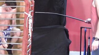BondageBadBoy.com - BDSM fun with caged dude tormented with hot wax and harsh nipple