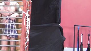 BondageBadBoy.com - BDSM fun with caged dude tormented with hot wax and harsh nipple