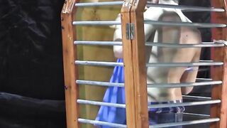 BondageBadBoy.com - BDSM fun with caged dude tormented with hot wax and harsh nipple