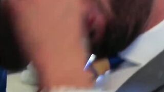 PlayingMen.com - Men in suit and tie vigorously anal pound after wet and sloppy blowj